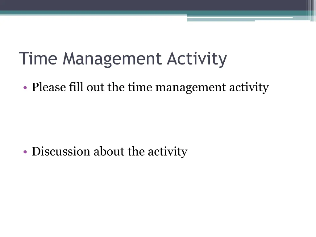 time management activity