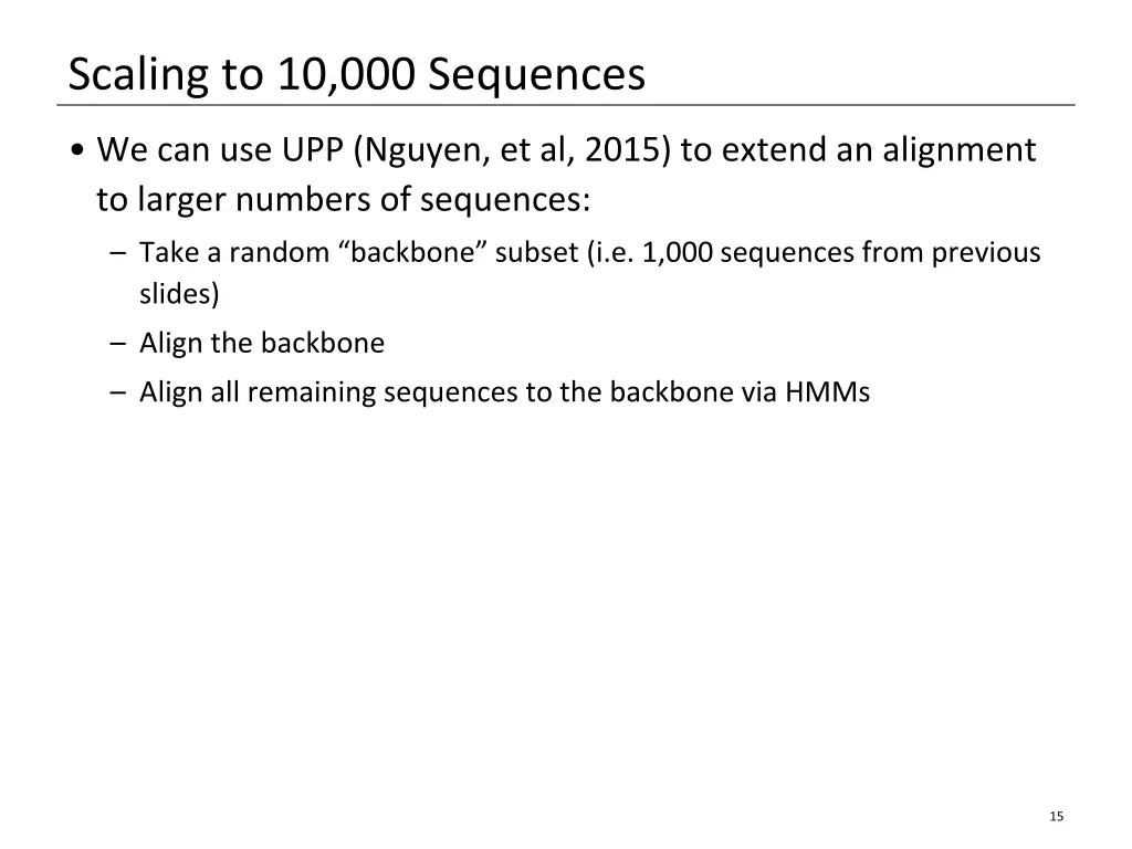 scaling to 10 000 sequences
