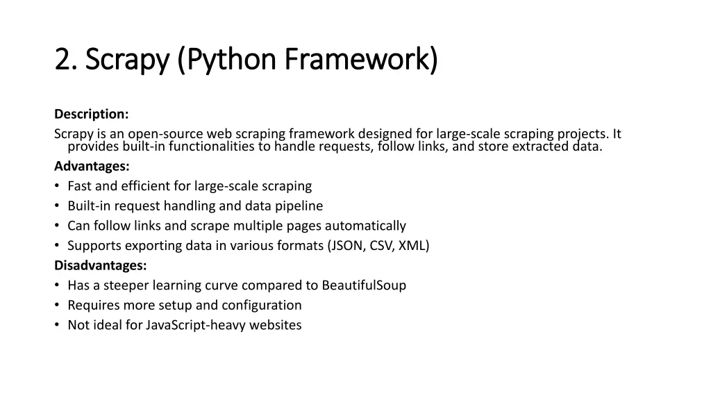 2 scrapy python framework 2 scrapy python
