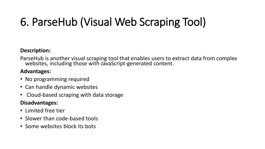 6 6 parsehub parsehub visual web scraping tool