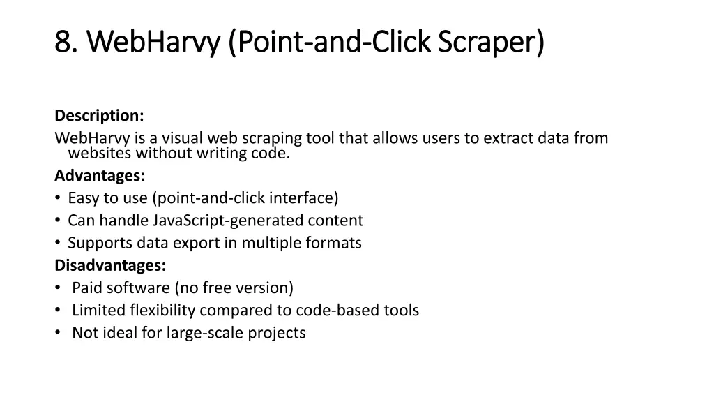 8 8 webharvy webharvy point