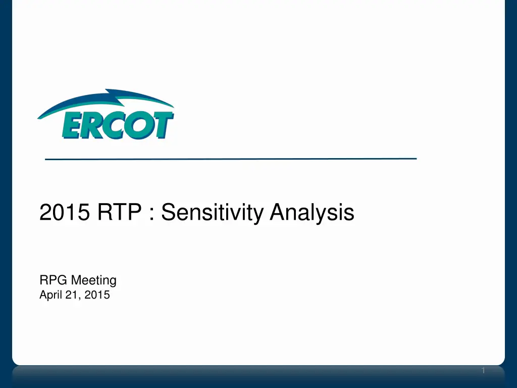 2015 rtp sensitivity analysis