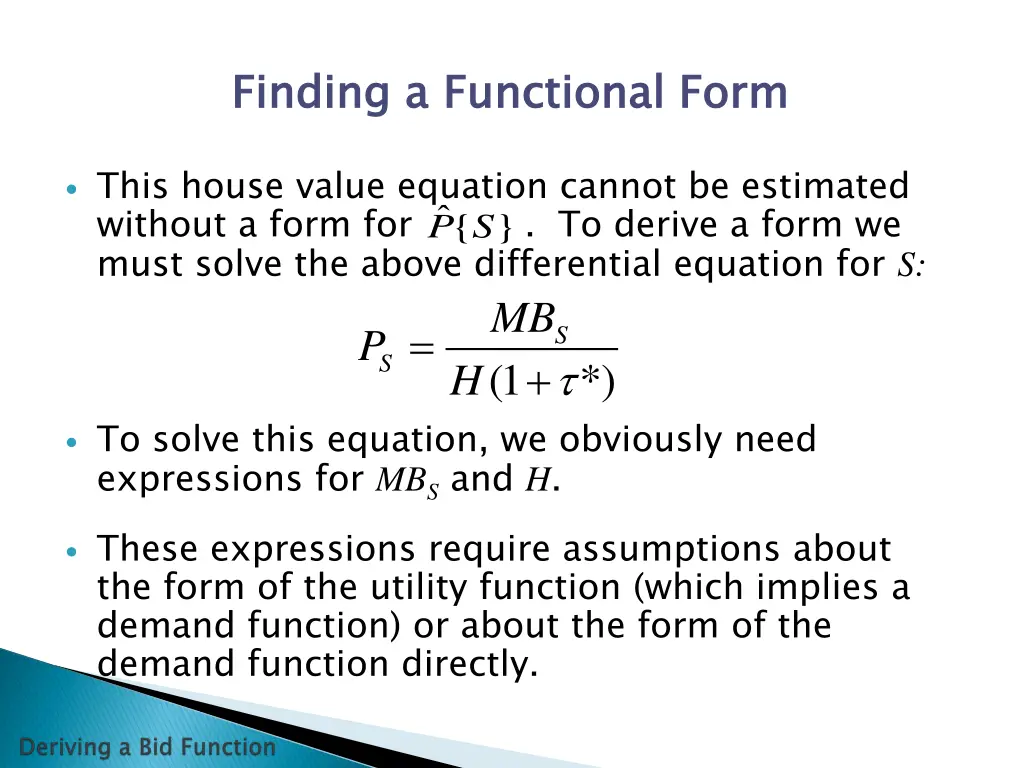 finding a functional form