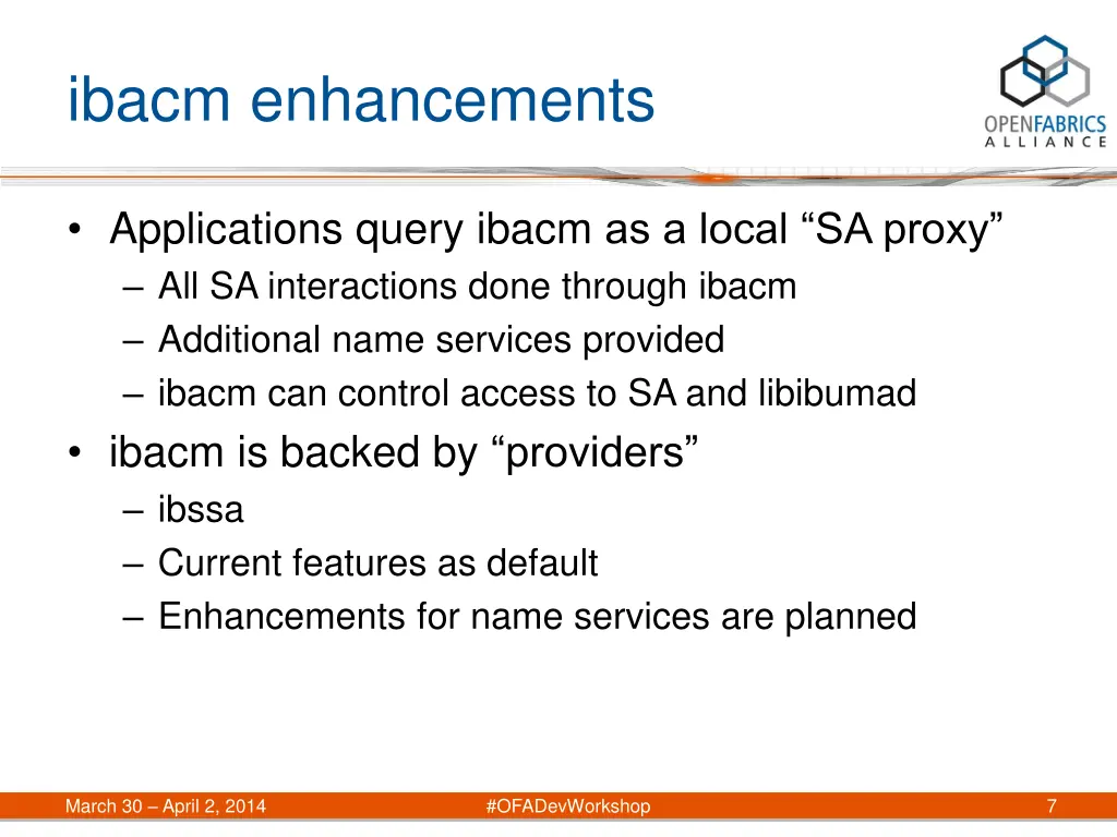 ibacm enhancements