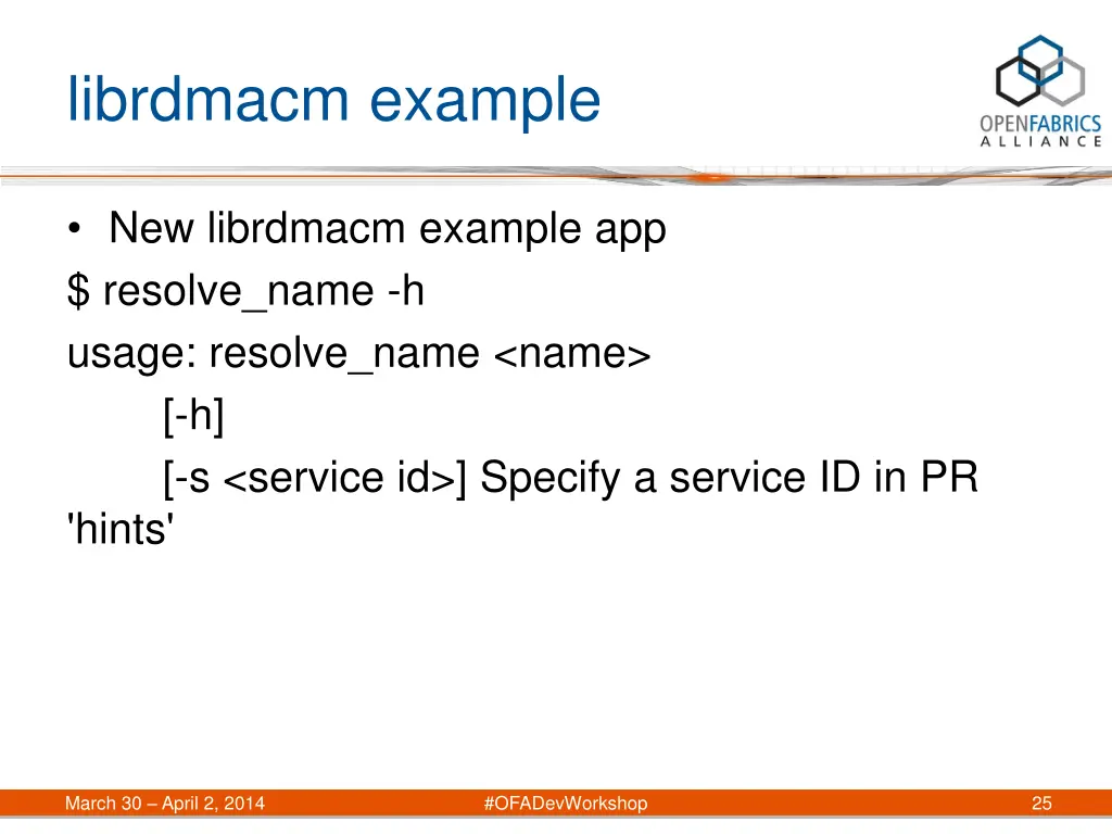 librdmacm example