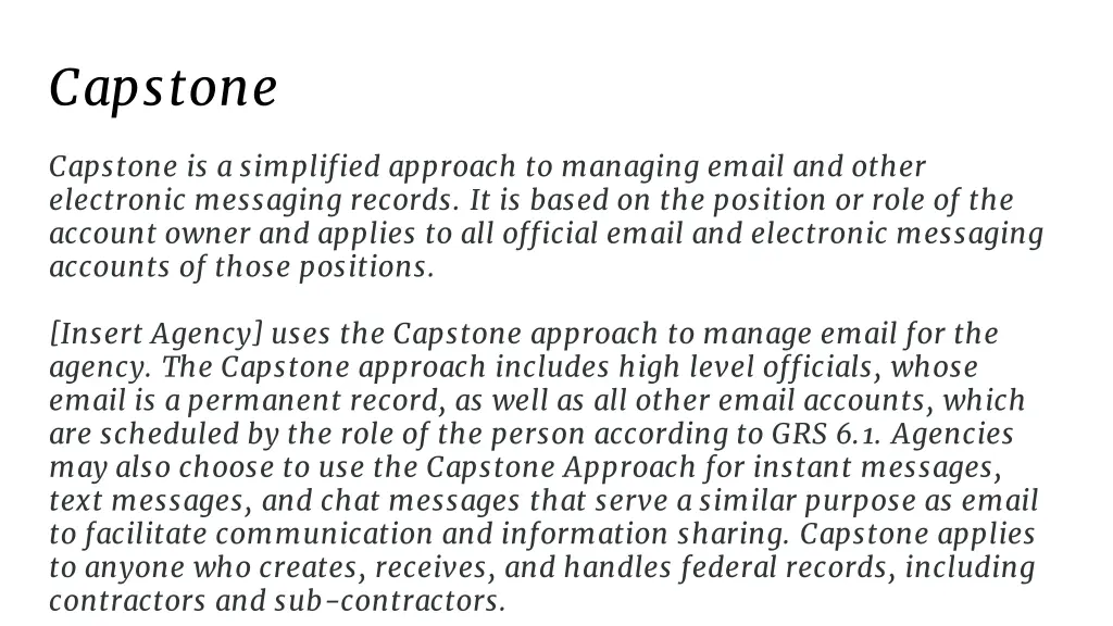 capstone