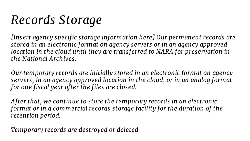 records storage