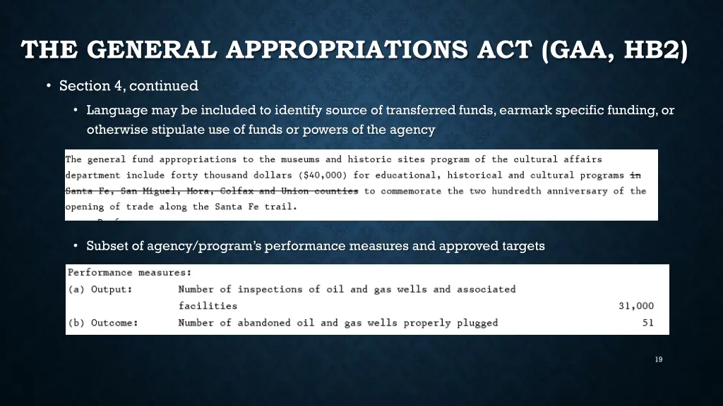 the general appropriations act gaa hb2 1