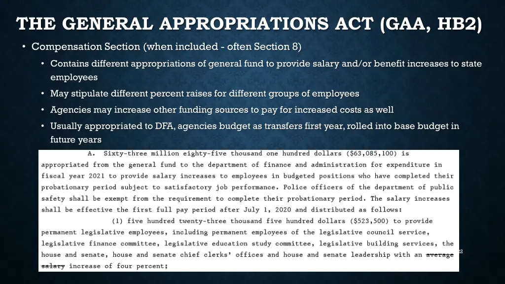 the general appropriations act gaa hb2 2