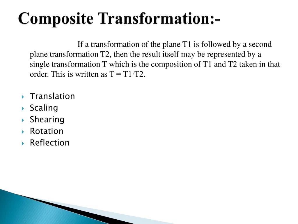 plane transformation t2 then the result itself