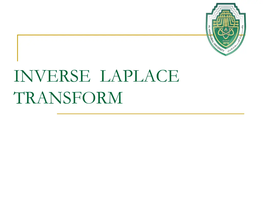 inverse laplace transform