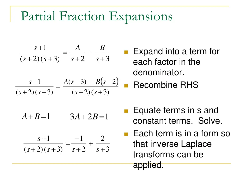partial fraction expansions