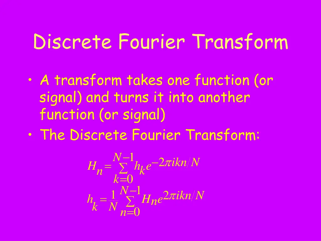 discrete fourier transform
