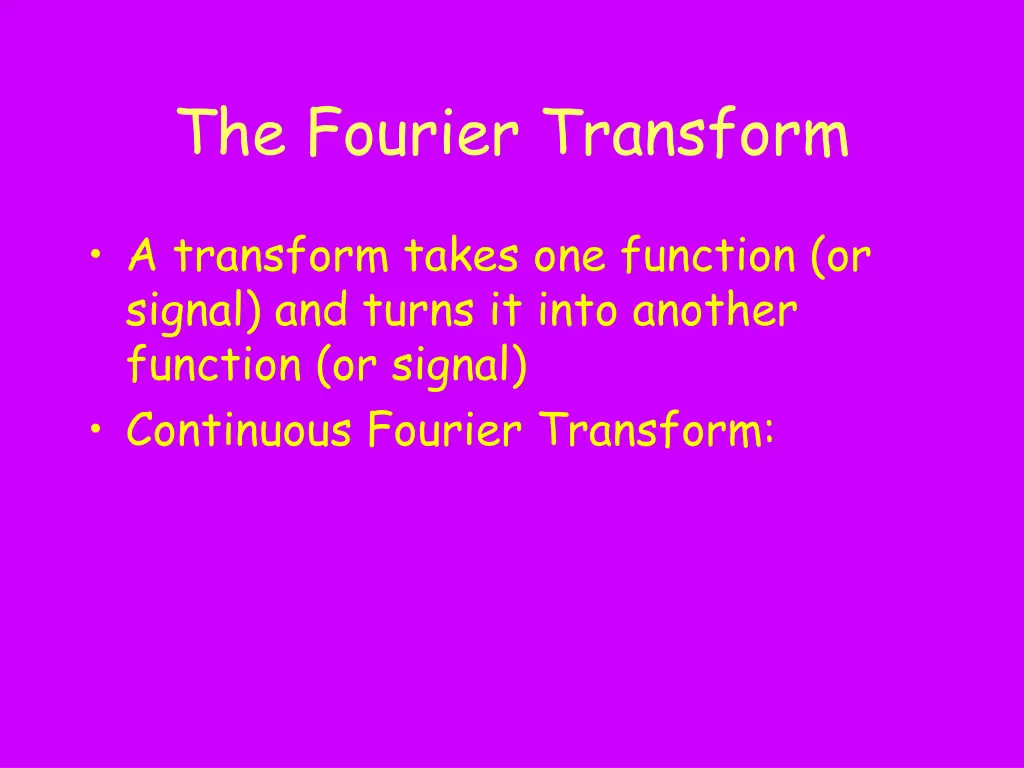 the fourier transform 1