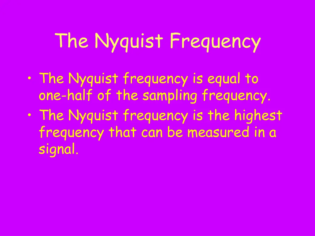 the nyquist frequency