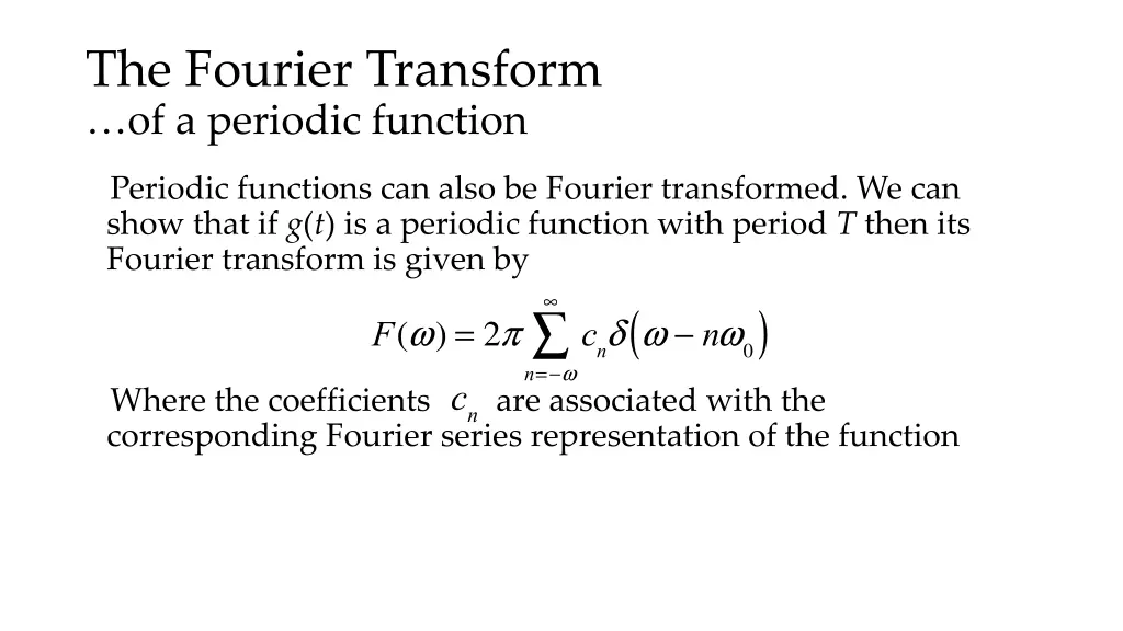 the fourier transform of a periodic function