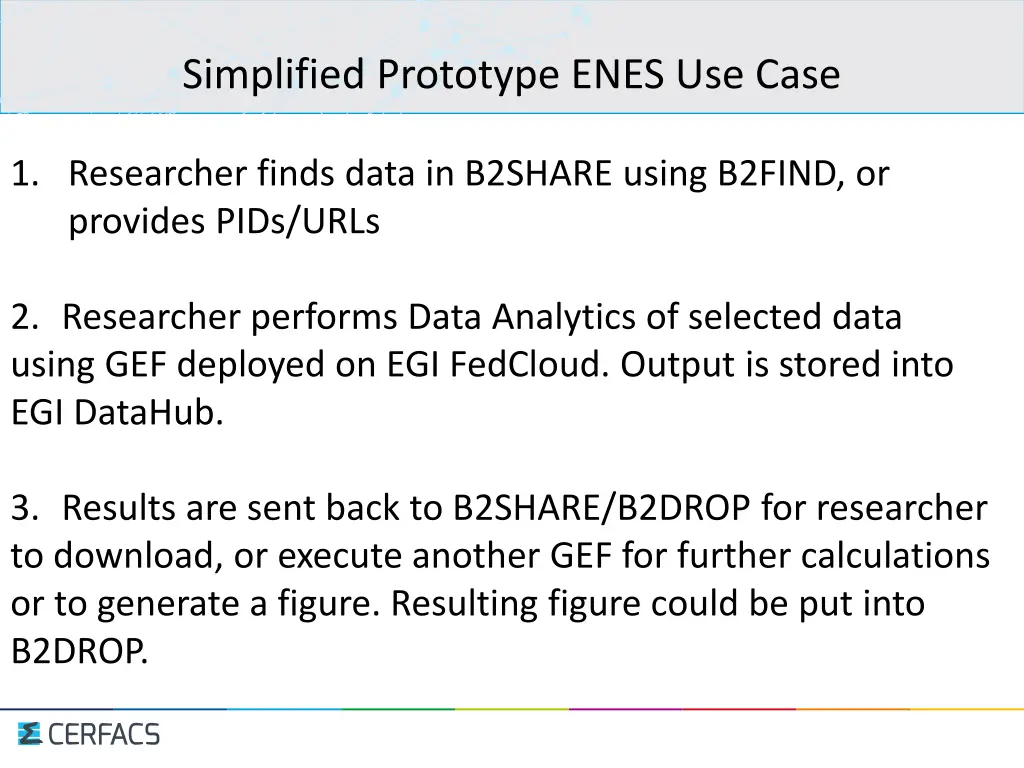 simplified prototype enes use case