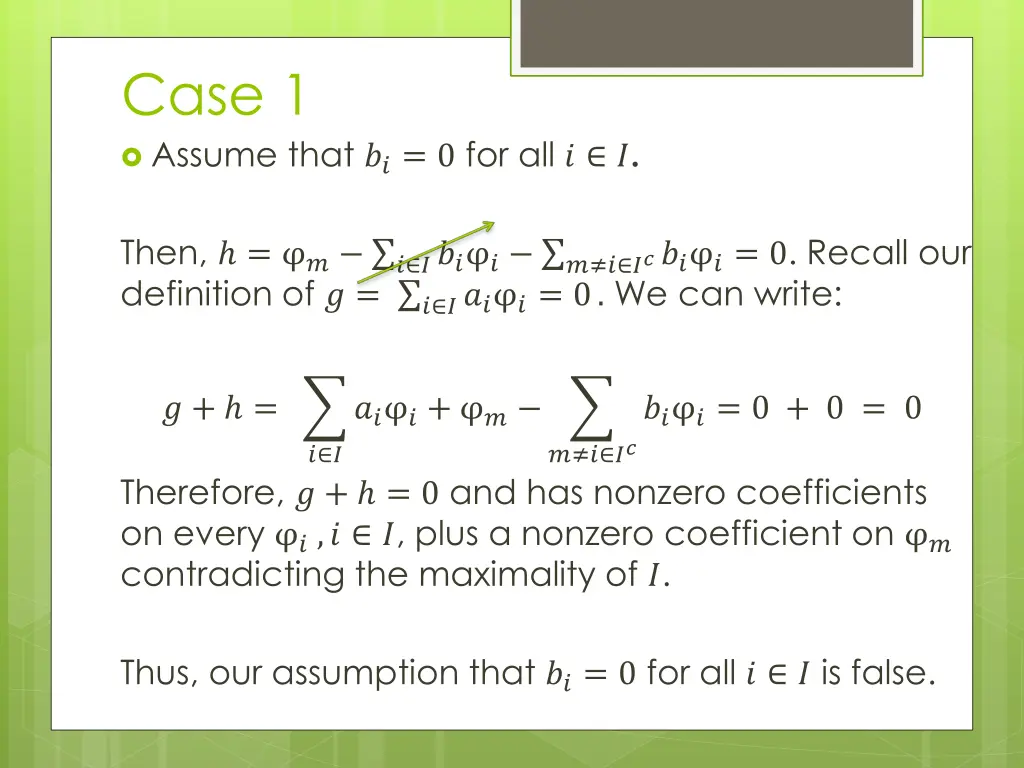 case 1 assume that 0 for all