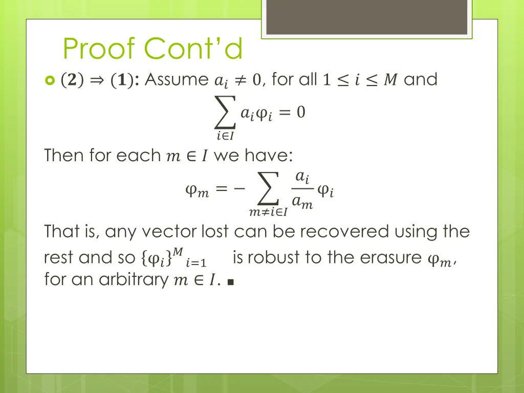 proof cont d assume 0 for all 1 and