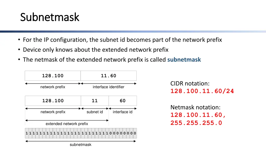 subnetmask subnetmask