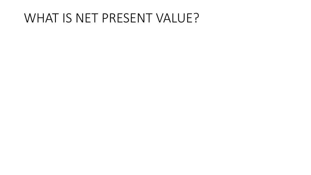 what is net present value
