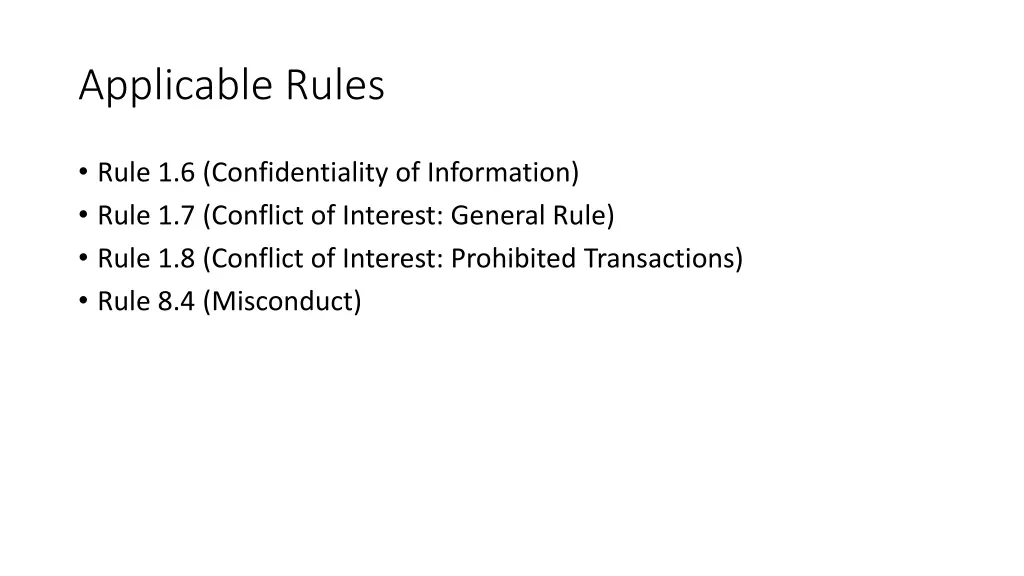 applicable rules