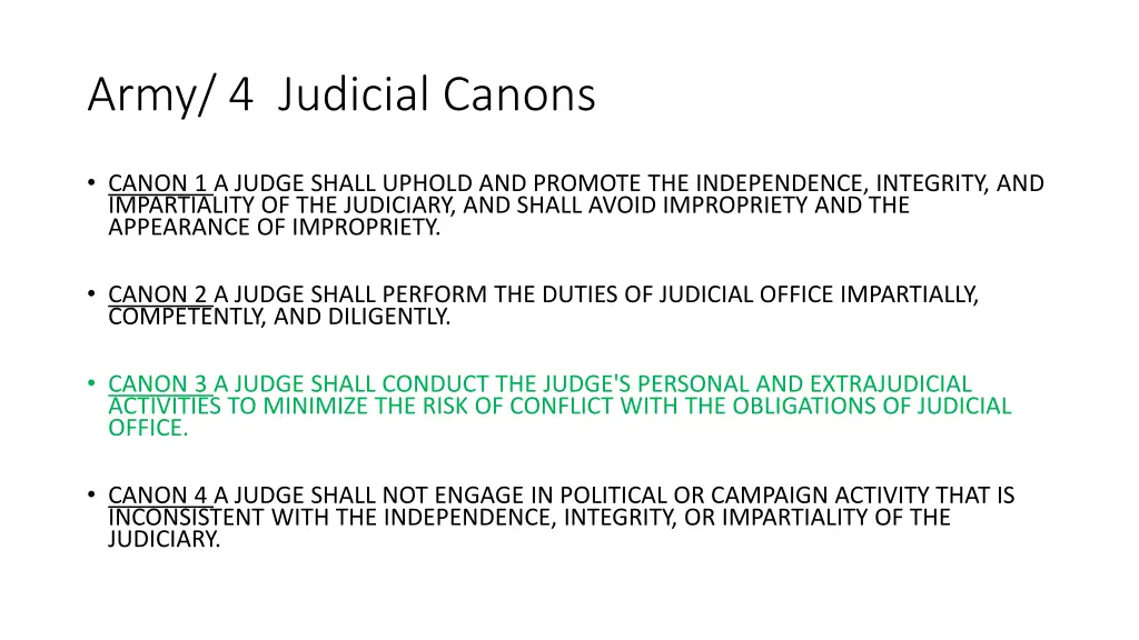 army 4 judicial canons