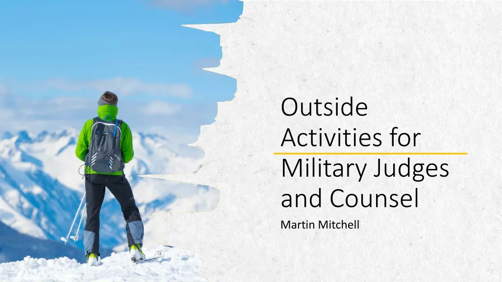 outside activities for military judges