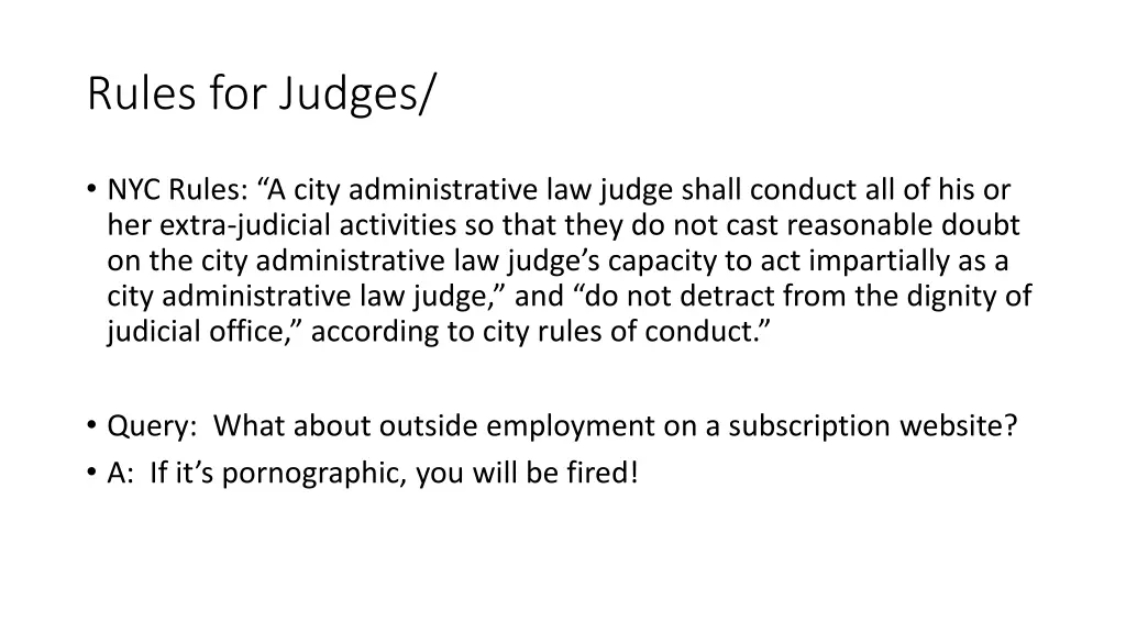 rules for judges