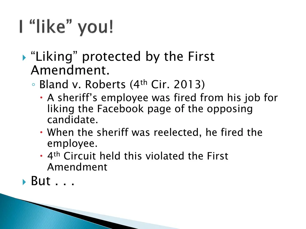liking protected by the first amendment bland
