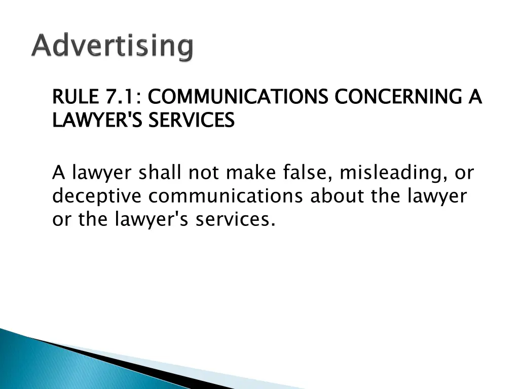 rule 7 1 communications concerning a lawyer