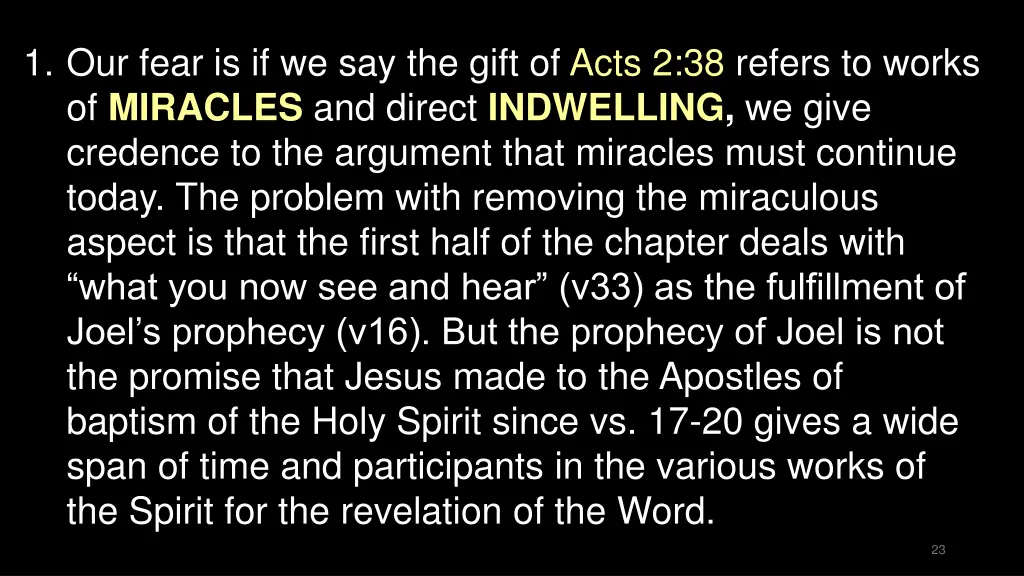 1 our fear is if we say the gift of acts