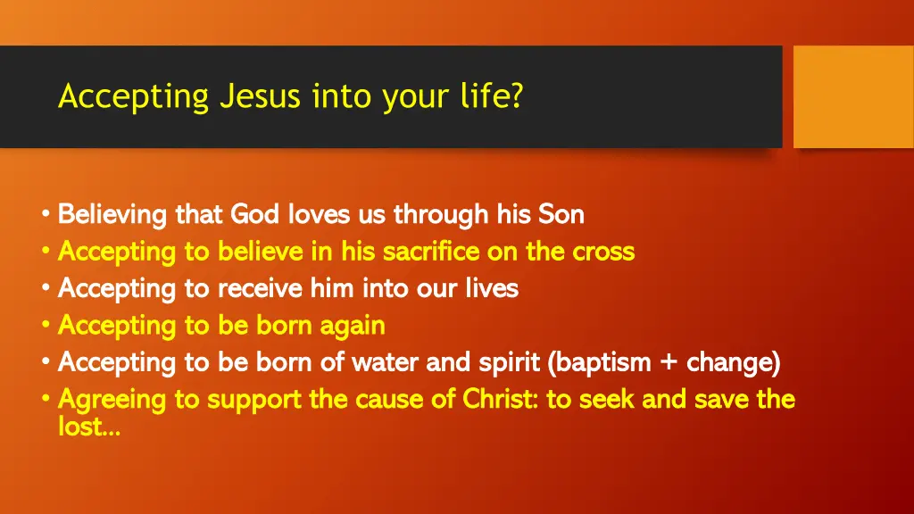accepting jesus into your life