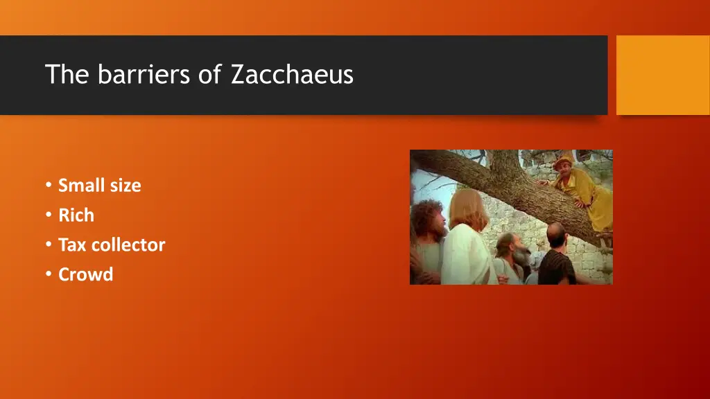 the barriers of zacchaeus