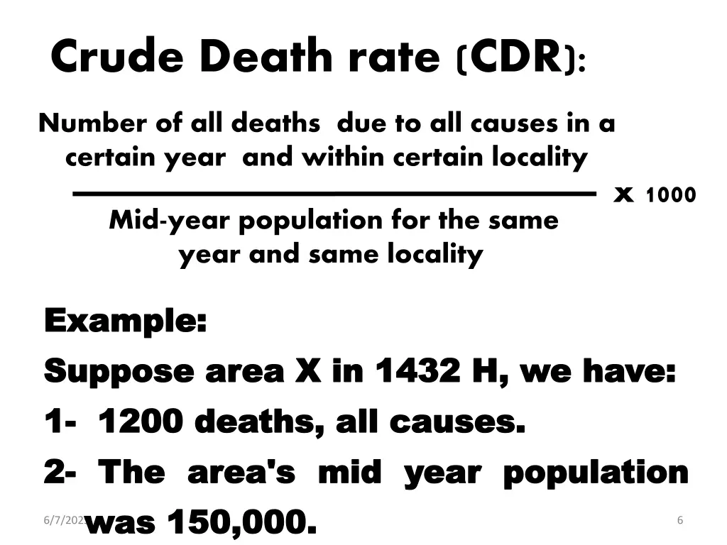 crude death rate cdr