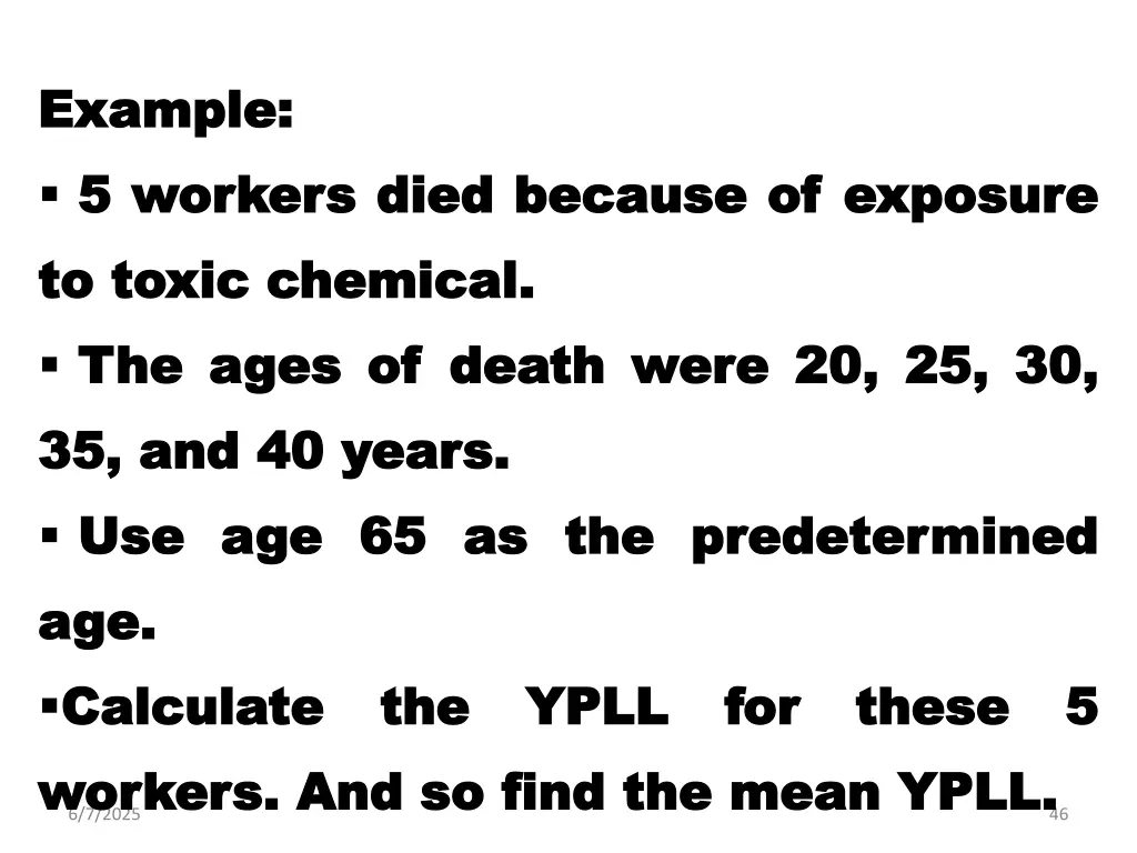 example example 5 5 workers workers died