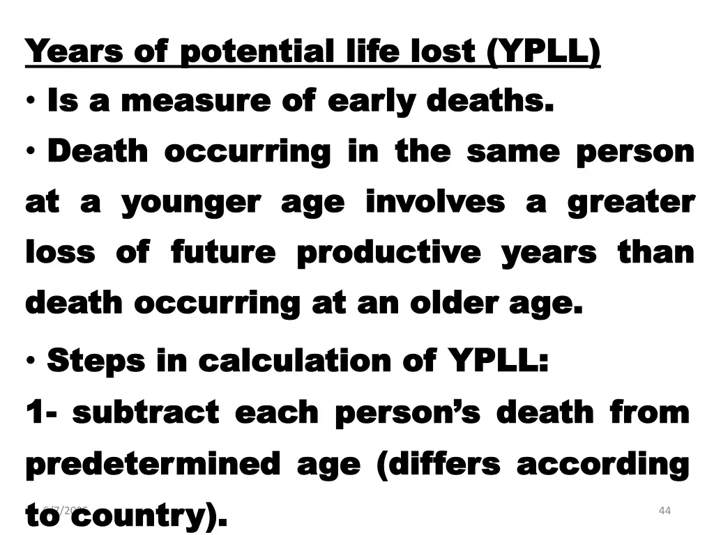 years years of is is a a measure measure of death