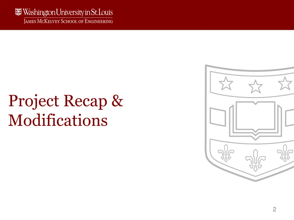 project recap modifications