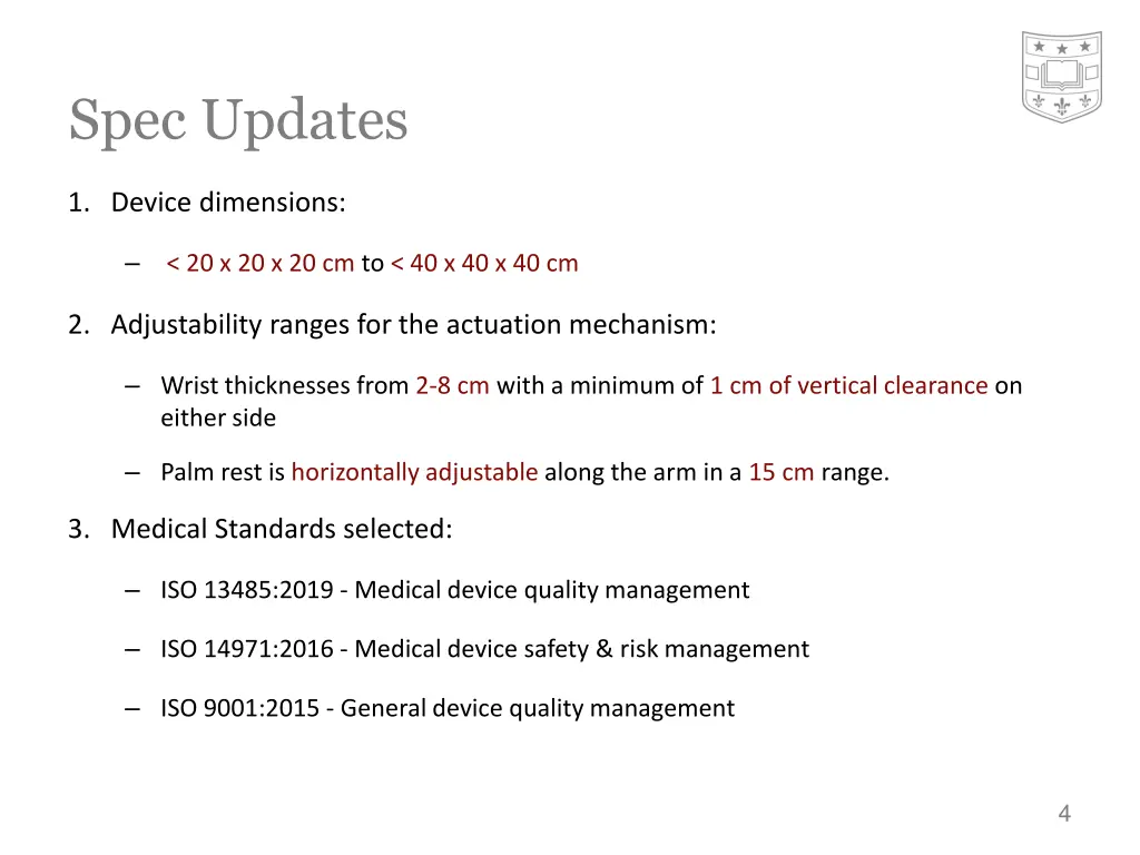 spec updates