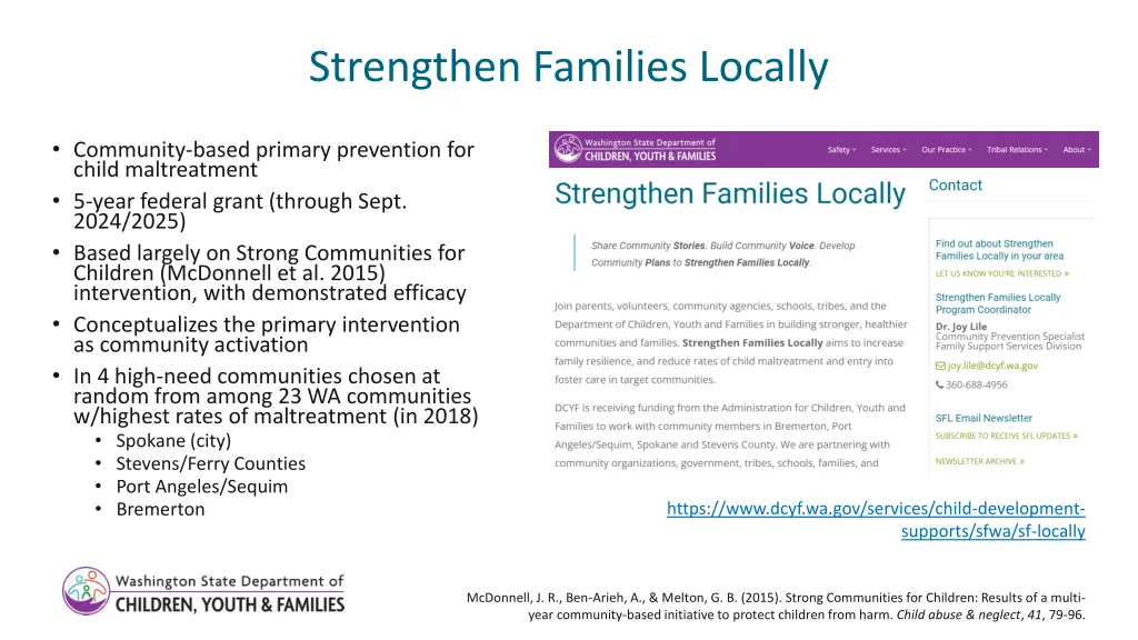 strengthen families locally