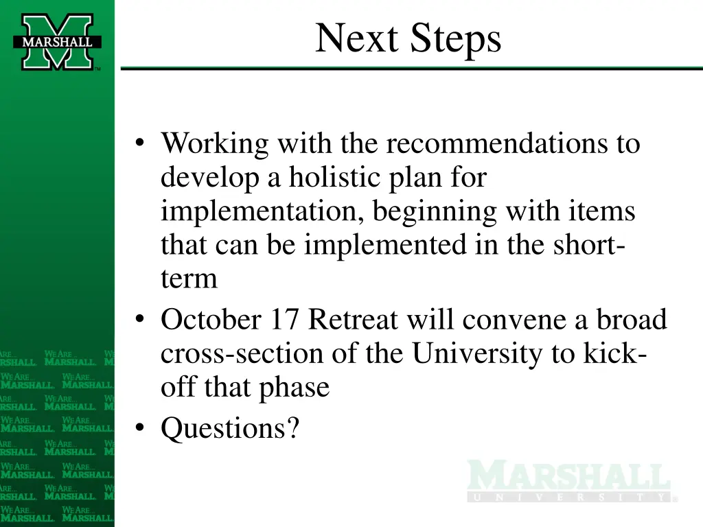next steps