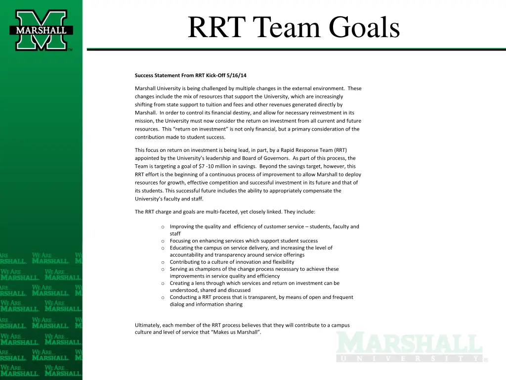rrt team goals