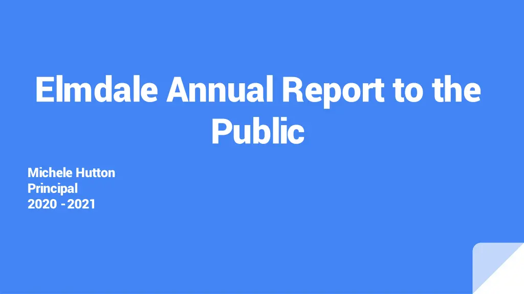 elmdale annual report to the public