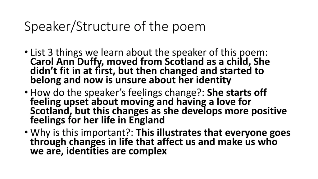 speaker structure of the poem