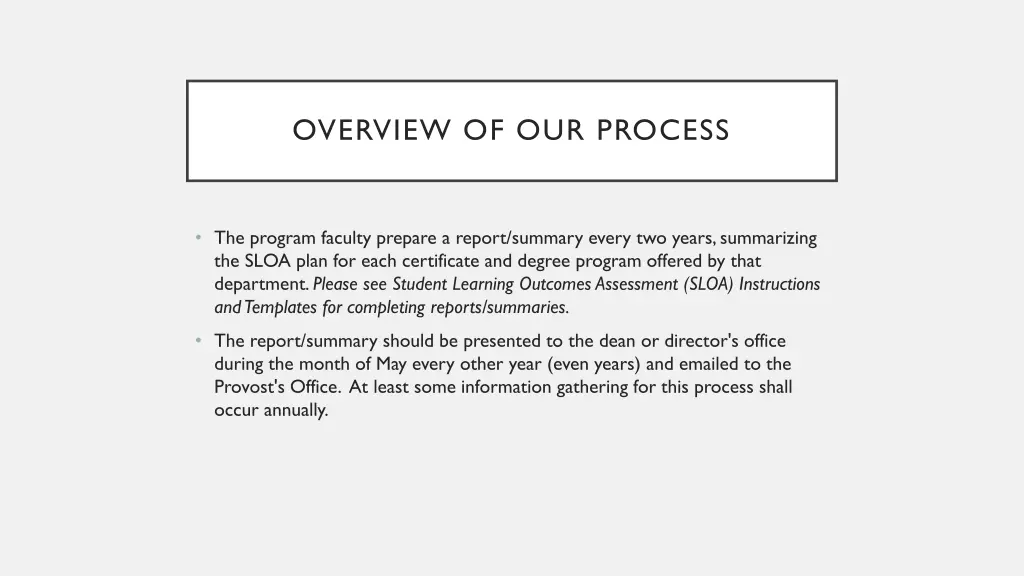 overview of our process