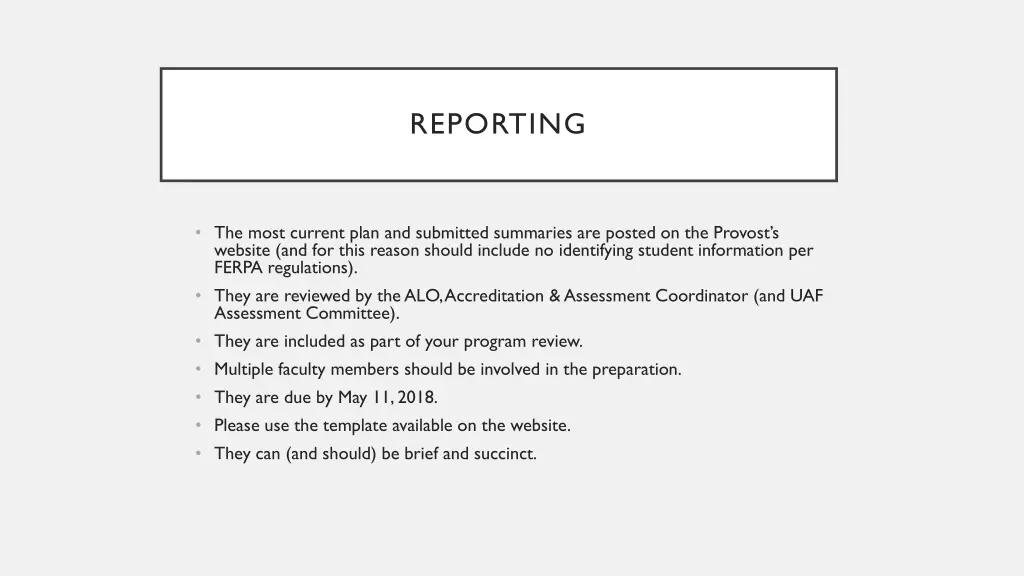 reporting