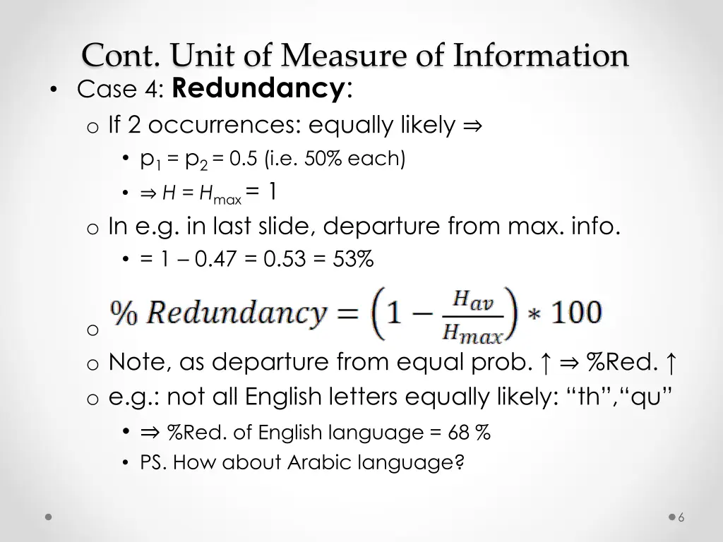 cont unit of measure of information case 2