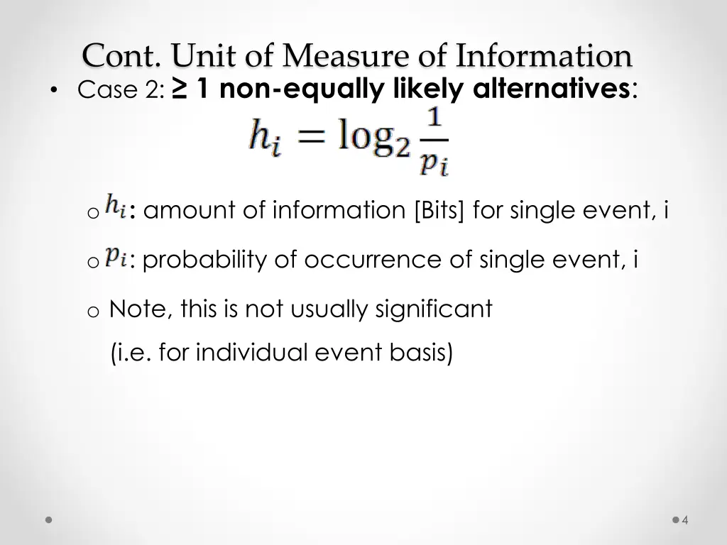 cont unit of measure of information case