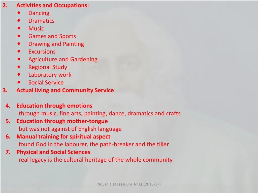 2 activities and occupations dancing dramatics
