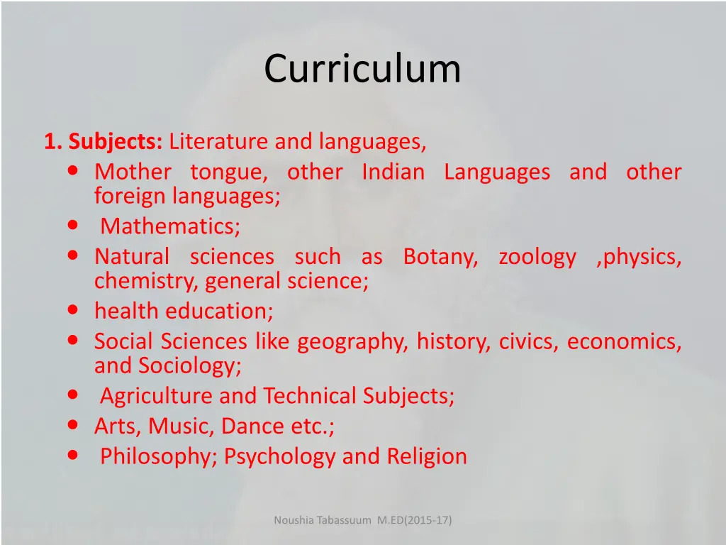 curriculum